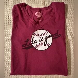 Life is Good Womens Baseball Tee sz med